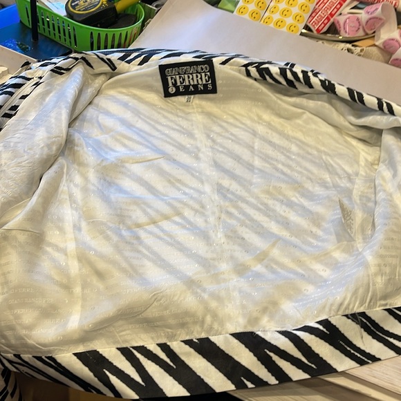 Gianfranco Ferré Zebra Print Jeans Blazer Jacket Zipped Top – Italian Vintage - Picture 7 of 11